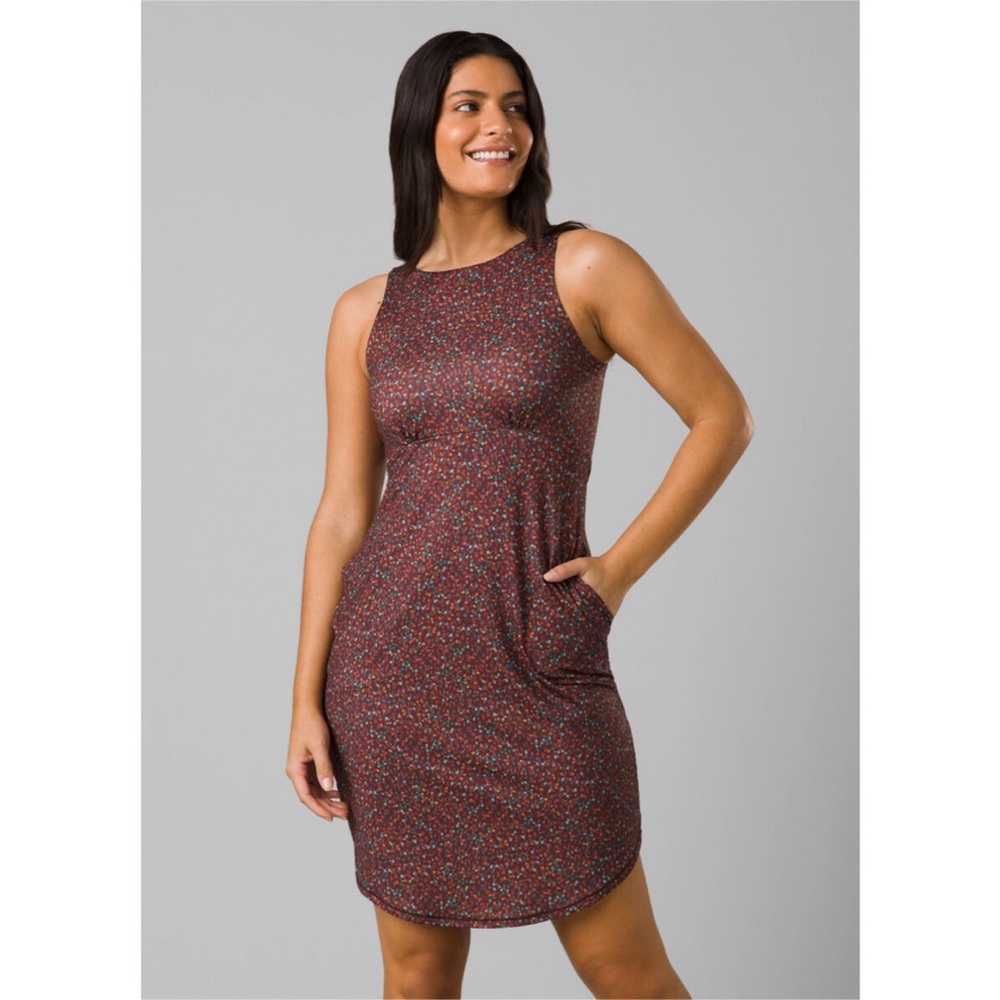 Prana Emerald Lake Dress in Cacao Alotta Dots